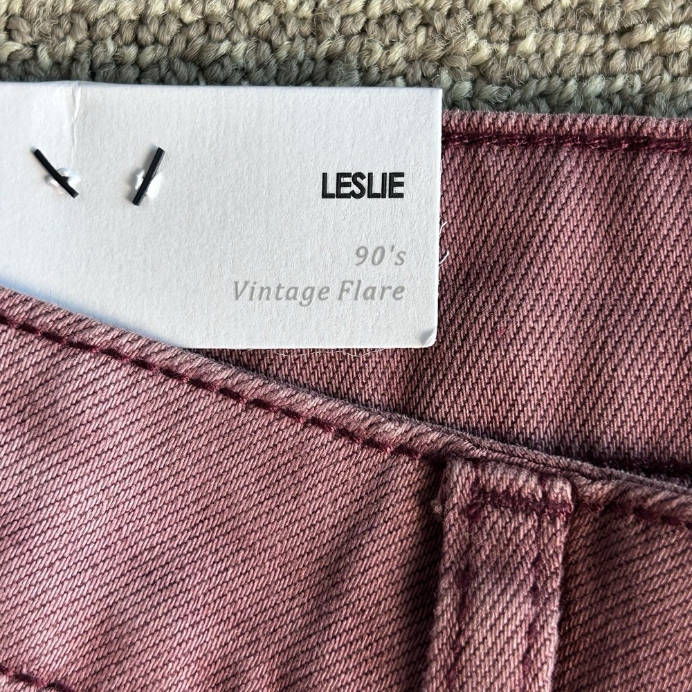 Vervet Leslie Mauve Crop jeans Raw Hem Size 27 NEW 90's VTG. Flare Distressed - Picture 3 of 15